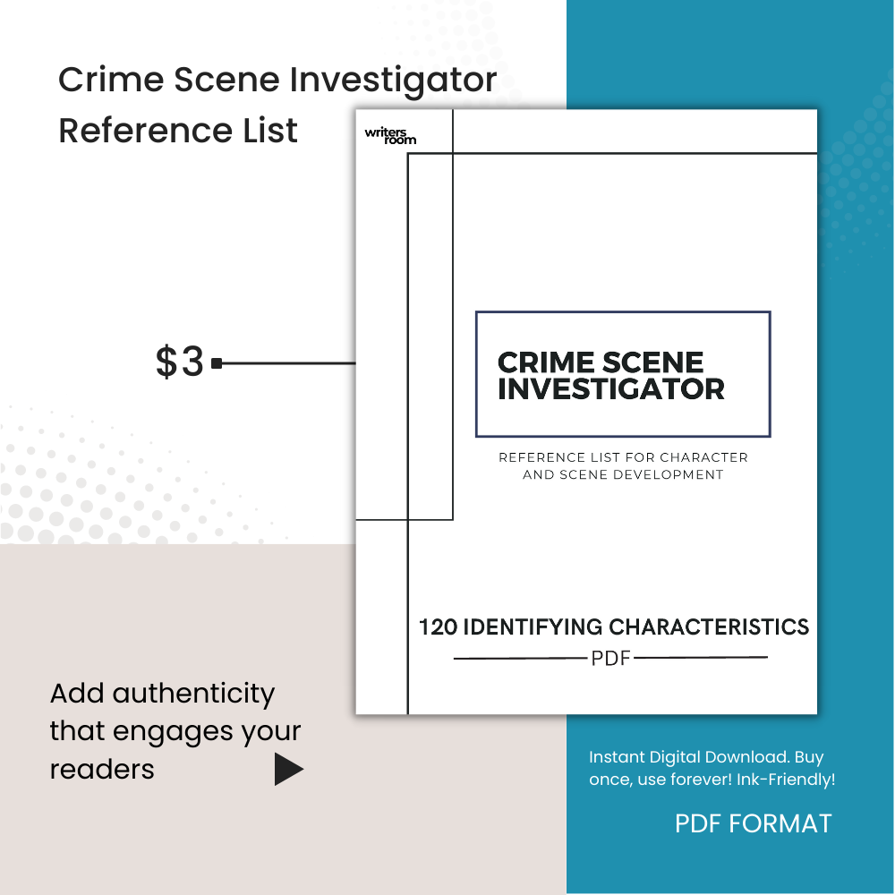 Crime Scene Investigator Reference List for writers