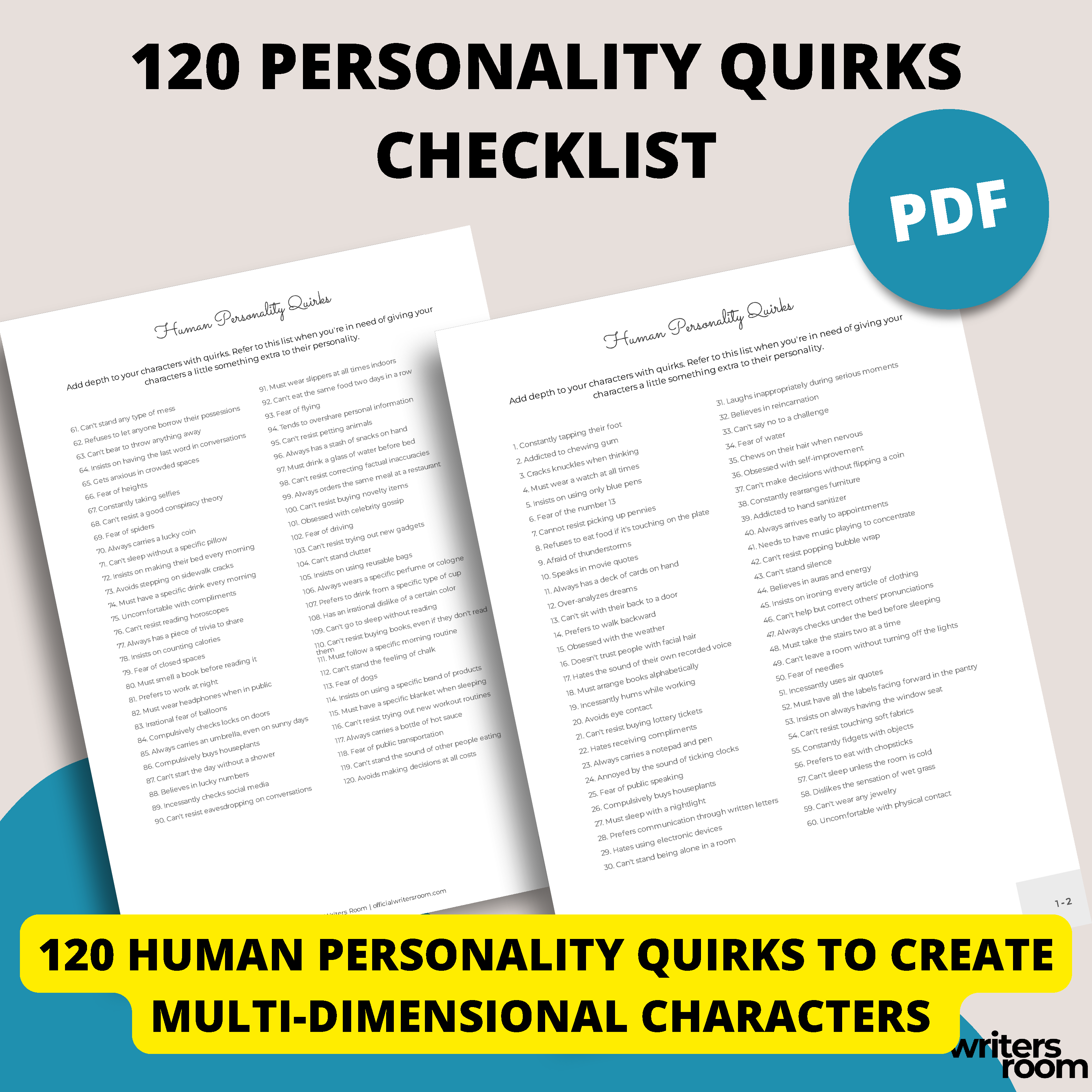 Human Personality Quirks Checklist