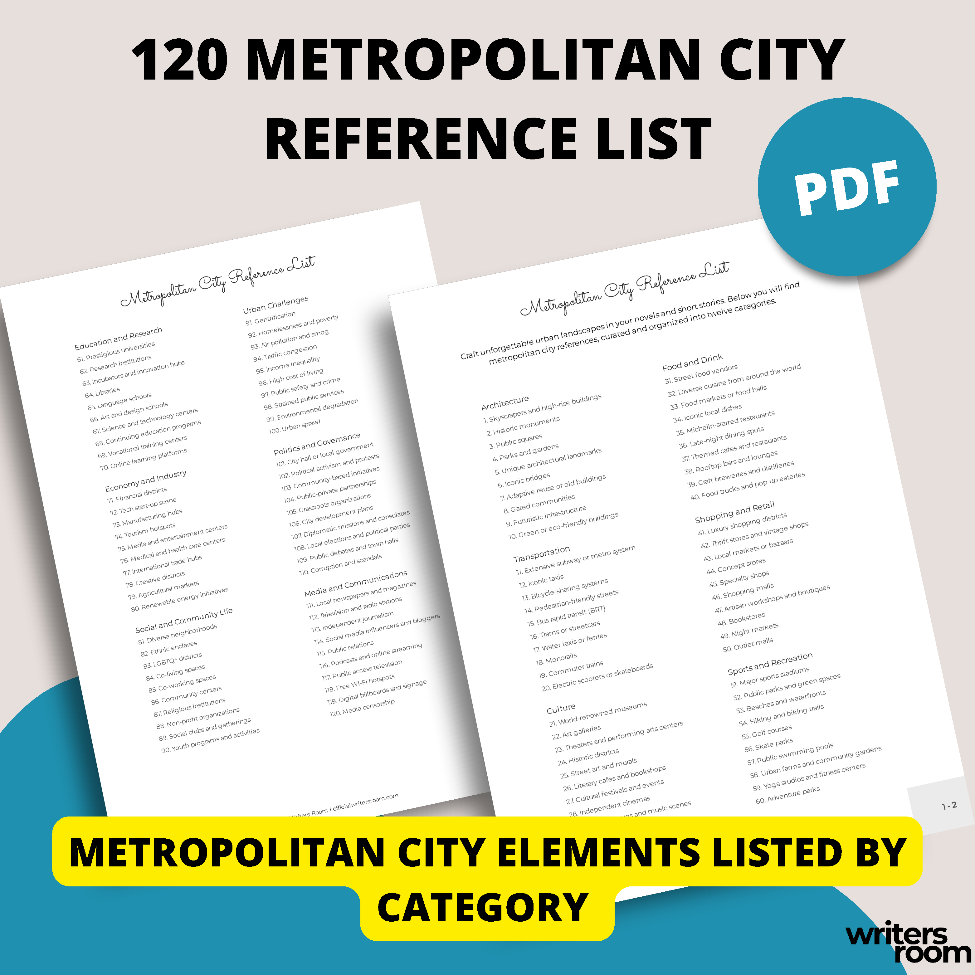 Metropolitan City Reference List