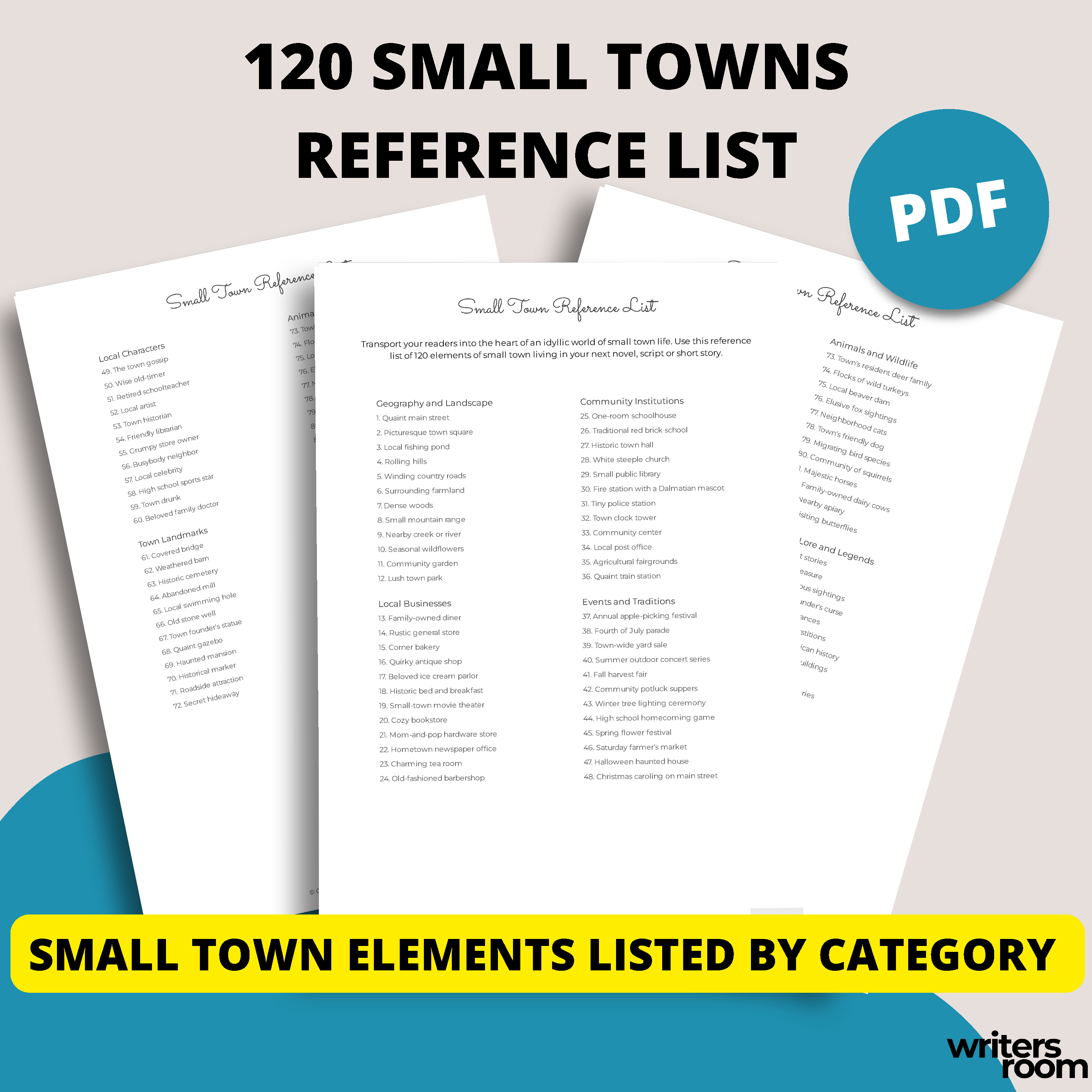 Small Towns Reference List